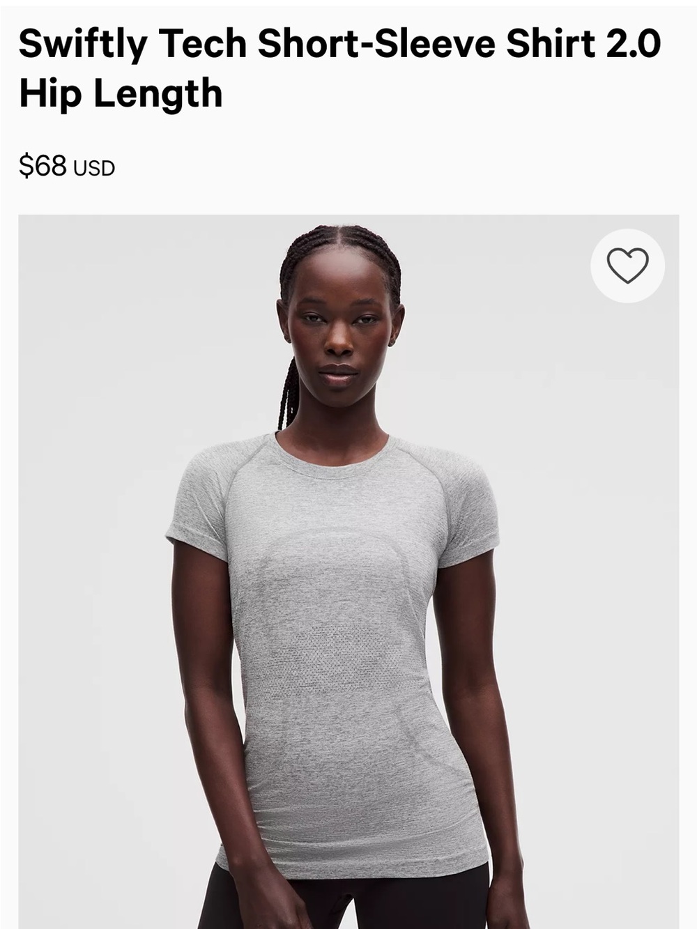 lululemon athletica Short-Sleeve Swiftly Tech Top — Heather Gray